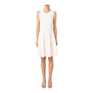 Akris punto Cream Flared Cable Knit Pattern Dress Size 4 NWOT